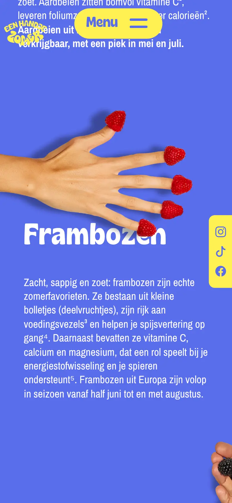 Food Cabinet op een telefoon, verder op de pagina