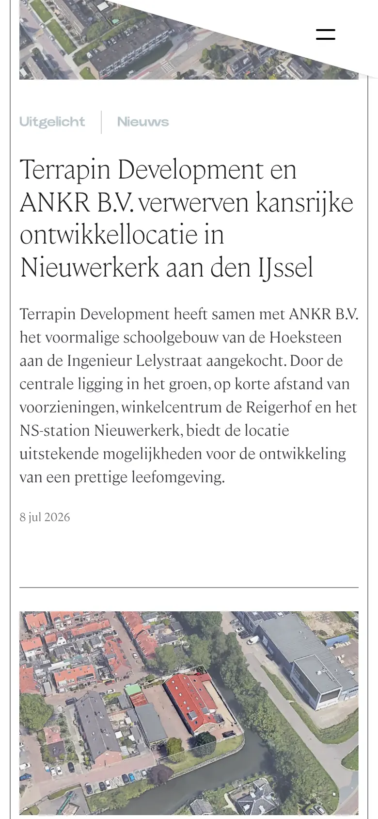 Terrapin Development op een telefoon, verder op de pagina