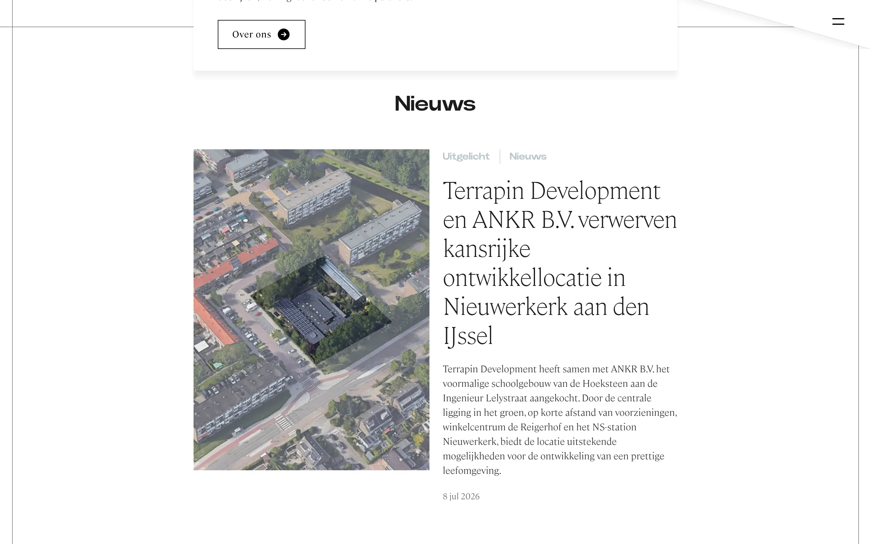 Terrapin Development: het volgende deel van de homepage